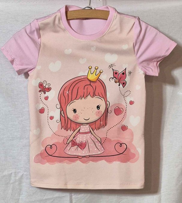 Kinder Shirt Prinzessin handgemacht Handgemachtes Kinder T-Shirt mit Prinzessinnenmotiv